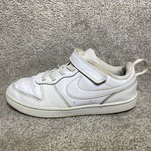 Nike Court Borough Low 2 Triple White Shoes BQ5451-100 YOUTH US Size 3Y